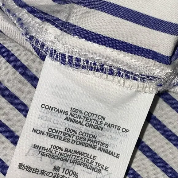 J. Crew Tiered Ruffle Stripe Blouse Blue White 2 Cotton - Picture 10 of 10